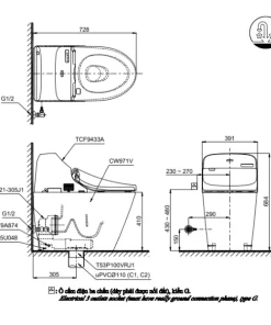 Bồn Cầu Thông Minh TOTO C971#XW/TCF9433A#NW1 Dòng GG - 17