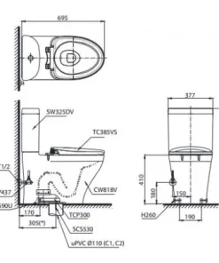 Bồn Cầu Điện Tử TOTO CS818DW11#XW Kèm Nắp Rửa Điện Tử WASHLET Dòng S7 – TCF4911Z (220V) - 10 Bồn Cầu Điện Tử TOTO CS818DW11#XW Kèm Nắp Rửa Điện Tử WASHLET Dòng S7 – TCF4911Z (220V) - 9