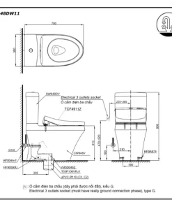 Bồn Cầu Điện Tử TOTO CS948DW11#XW Kèm Nắp Rửa Điện Tử WASHLET Dòng S7 – TCF4911Z (220V) - 10 Bồn Cầu Điện Tử TOTO CS948DW11#XW Kèm Nắp Rửa Điện Tử WASHLET Dòng S7 – TCF4911Z (220V) - 9