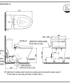 Bồn Cầu Điện Tử TOTO MS885DW11#XW Kèm Nắp Rửa Điện Tử WASHLET Dòng S7 – TCF4911Z (220V) - 12 Bồn Cầu Điện Tử TOTO MS885DW11#XW Kèm Nắp Rửa Điện Tử WASHLET Dòng S7 – TCF4911Z (220V) - 11