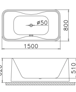 Bồn Tắm CAESAR AT0950 Đặt Sàn 1.5M - 13