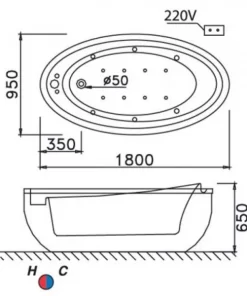 “Bồn Tắm CAESAR AT6480 Đặt Sàn 1.8M “ - 10 “Bồn Tắm CAESAR AT6480 Đặt Sàn 1.8M “ - 9