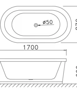 Bồn Tắm CAESAR AT6170 Đặt Sàn 1.7M - 10 Bồn Tắm CAESAR AT6170 Đặt Sàn 1.7M - 9