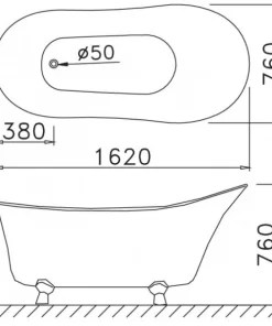 Bồn Tắm CAESAR KT1160 Đặt Sàn 1.6M - 9