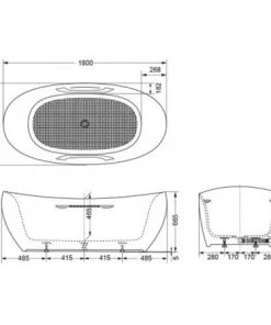 Bồn Tắm TOTO PJY1814HPWE#GW Galalato, Đặt Sàn - 9