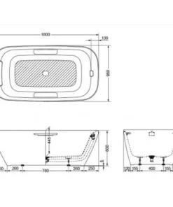 Bồn Tắm TOTO PJY1886HPWMNE#GW Đặt Sàn, NEOREST, Viền Màu Bạc - 9