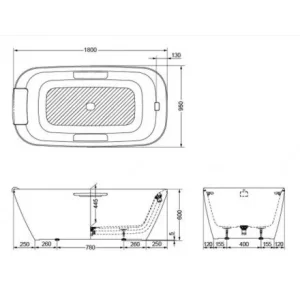 Bồn Tắm TOTO PJY1886HPWMNE#GW Đặt Sàn, NEOREST, Viền Màu Bạc - 9