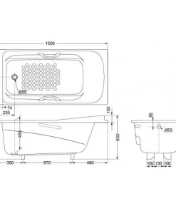 Bồn Tắm TOTO PPY1560HPE#P/DB501R-2B Ngọc Trai - 9