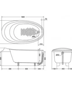 Bồn Tắm TOTO PPY1610PTE#S Ngọc Trai - 9