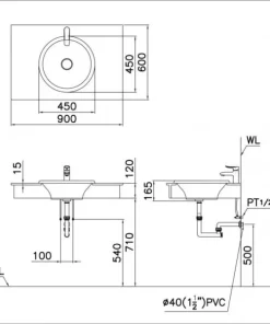 Lavabo CAESAR LF5016 Dương Vành - 14 Lavabo CAESAR LF5016 Dương Vành - 13