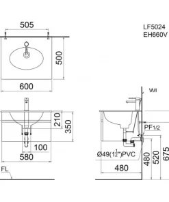 Lavabo CAESAR LF5024 Đặt Bàn - 11