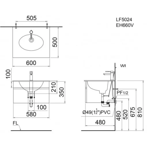 Lavabo CAESAR LF5024 Đặt Bàn - 5