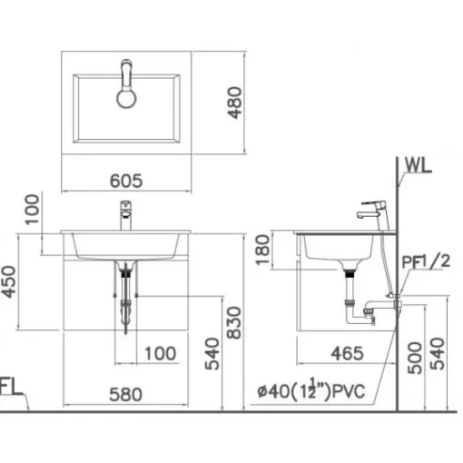 Lavabo CAESAR LF5017 Dương Bàn - 7