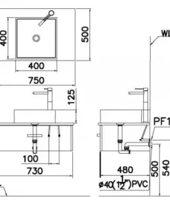 Lavabo CAESAR LF5252 Đặt Bàn Vuông - 13