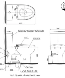 Bồn Cầu Điện Tử TOTO CS300DW16Y1#W Kèm Nắp Rửa Điện Tử WASHLET Dòng C2 – TCF23410AAA (220V) - 17