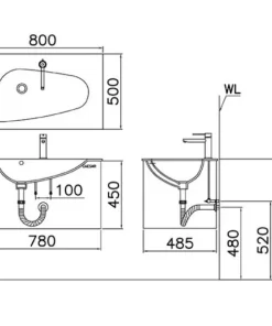 Lavabo CAESAR LF5036 Đặt Bàn - 13