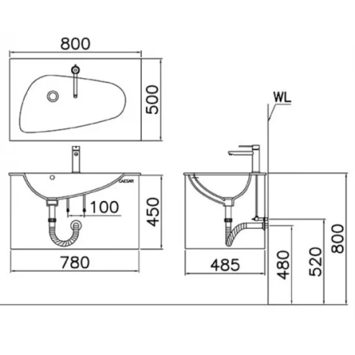 Lavabo CAESAR LF5036 Đặt Bàn - 7