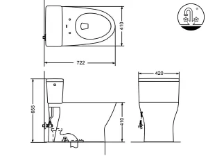 Bồn Cầu Điện Tử TOTO MS188VKW11#XW/T53P100VR Kèm Nắp Rửa Điện Tử WASHLET Dòng S7 – TCF4911Z (220V) - 11