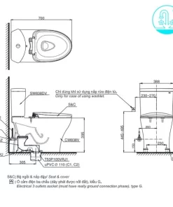 Bồn Cầu TOTO CS838DT8#XW 2 Khối Nắp Đóng Êm TC600VS - 14 Bồn Cầu TOTO CS838DT8#XW 2 Khối Nắp Đóng Êm TC600VS - 13