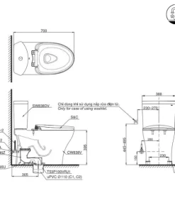 Bồn Cầu Điện Tử TOTO CS838DW11#XW Kèm Nắp Rửa Điện Tử WASHLET Dòng S7 – TCF4911Z (220V) - 12 Bồn Cầu Điện Tử TOTO CS838DW11#XW Kèm Nắp Rửa Điện Tử WASHLET Dòng S7 – TCF4911Z (220V) - 11