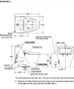 Bồn Cầu Điện Tử TOTO CW823RAW11#W/T53P100VR Kèm Nắp Rửa Điện Tử WASHLET Dòng S7 – TCF4911Z (220V) - 10 Bồn Cầu Điện Tử TOTO CW823RAW11#W/T53P100VR Kèm Nắp Rửa Điện Tử WASHLET Dòng S7 – TCF4911Z (220V) - 9