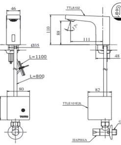 Vòi Lavabo TOTO TTLA102/TTLE101E2L/HAP004A Cảm Ứng Nước Lạnh ( Dùng Điện ) - 13