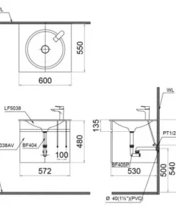 Lavabo CAESAR LF5038 Dương Bàn - 10 Lavabo CAESAR LF5038 Dương Bàn - 9