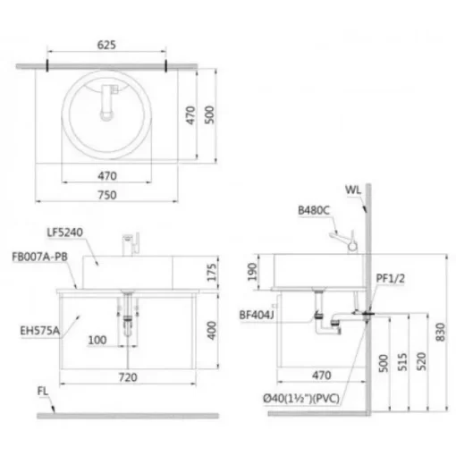 Lavabo CAESAR LF5240 Đặt Bàn Tròn - 5