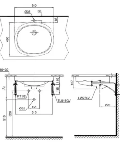 Chậu Lavabo TOTO LT764#XW Âm Bàn - 14 Chậu Lavabo TOTO LT764#XW Âm Bàn - 13