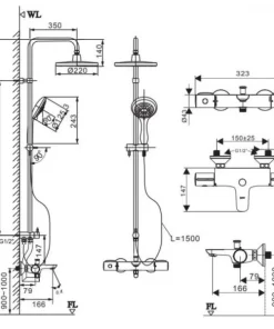 Vòi Sen Tắm Cây Inax BFV-3415T-3C nhiệt độ - 9