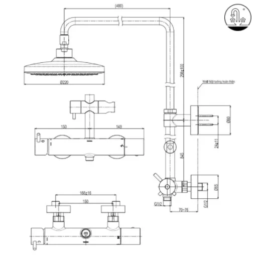 Sen Cây TOTO TBW01303AB Nóng Lạnh - 7