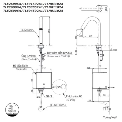 Vòi Lavabo TOTO TLE26006A Cảm Ứng Tự Động - 7