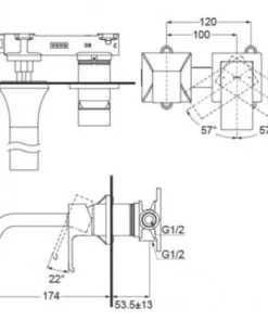 Vòi Lavabo TOTO TLG08307B Gật Gù Nóng Lạnh Gắn Tường GC (2 Lỗ) - 9
