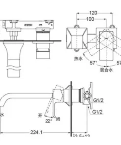 Vòi Lavabo TOTO TLG08308B Gật Gù Nóng Lạnh Gắn Tường GC (2 Lỗ) - 9