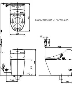Bồn Cầu Thông Minh TOTO C971#XW/TCF9433A#NW1 Dòng GG - 15
