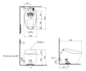 Bồn Cầu Điện Tử TOTO CS901KVT#NW1/T53P100VR NEOREST NX II - 11