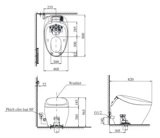 Bồn cầu thông minh TOTO CS901VT#NW1/T53P100VR NEORESTNX II - 5