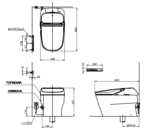Bồn cầu điện tử TOTO CW993VA#NW1/TCF993WA#NW1/T53P100VR NEOREST XH II - 5
