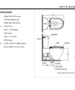 Bồn Cầu TOTO 2 Khối CS761DT5#XW Nắp Đóng Êm TC384CKV - 13