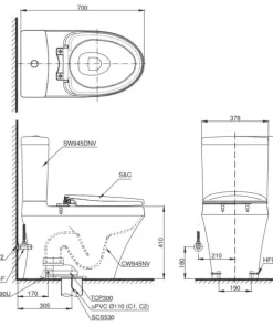 Bồn Cầu Điện Tử TOTO CS945DNW11#XW Kèm Nắp Rửa Điện Tử WASHLET Dòng S7 – TCF4911Z (220V) - 10 Bồn Cầu Điện Tử TOTO CS945DNW11#XW Kèm Nắp Rửa Điện Tử WASHLET Dòng S7 – TCF4911Z (220V) - 9