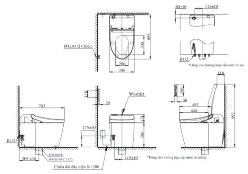 Bồn cầu thông minh TOTO CS988PVT#NW1/TCF9575Z#NW1 NEOREST DH (220V) - 5