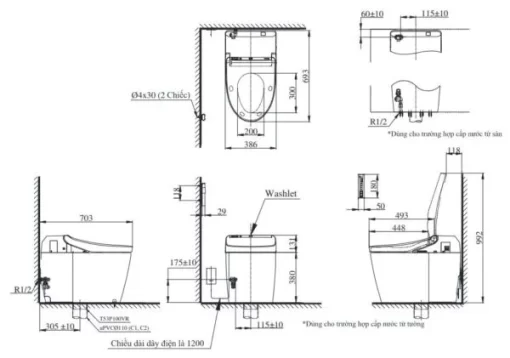Bồn cầu thông minh TOTO CS989VT#NW1/TCF9788WZ#NW1/T53P100VR NEOREST AH (220V) - 5