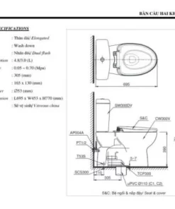 Bồn Cầu TOTO 2 Khối CS300DRT3#W Nắp Đóng Êm TC385VS - 22 Bồn Cầu TOTO 2 Khối CS300DRT3#W Nắp Đóng Êm TC385VS - 21