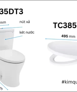 Bồn Cầu TOTO 2 Khối CS735DT3#XW Nắp Đóng Êm TC385VS - 14 Bồn Cầu TOTO 2 Khối CS735DT3#XW Nắp Đóng Êm TC385VS - 13