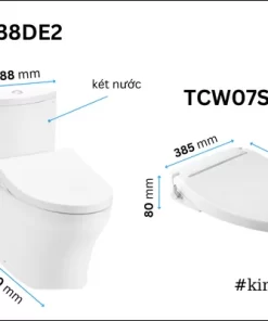 Bồn Cầu TOTO CS838DE2#XW 2 Khối Nắp Rửa Cơ TCW07S - 18 Bồn Cầu TOTO CS838DE2#XW 2 Khối Nắp Rửa Cơ TCW07S - 17