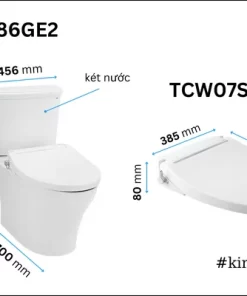 Bồn Cầu TOTO CS986GE2#XW 2 Khối Nắp Rửa Cơ TCW07S - 13