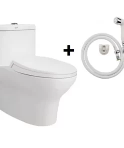 Bồn Cầu VIGLACERA V37S 1 Khối Nắp Êm Tặng Xịt