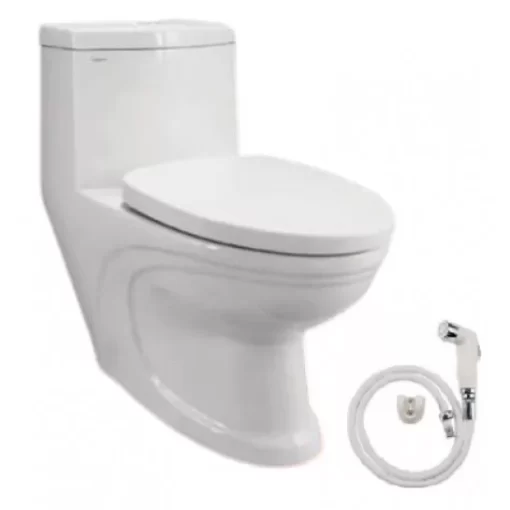 Bồn Cầu VIGLACERA V39M 1 Khối Xả Xoáy Nắp Êm Tặng Xịt - 1