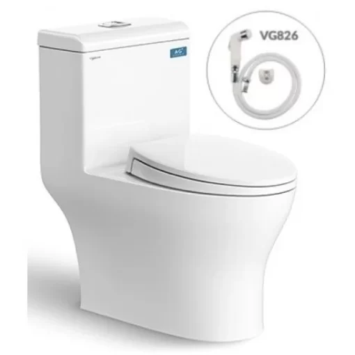 Bồn Cầu VIGLACERA V45M 1 Khối Nắp Êm Tặng Xịt - 1