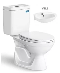Bồn Cầu VIGLACERA VT18M 2 Khối Nắp Êm Kèm Chậu VTL2 - 5